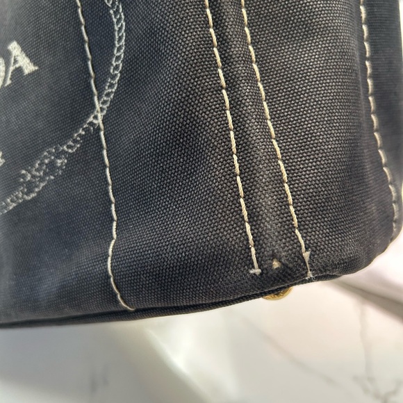 Prada Canapa Black Canvas Tote Bag - Picture 10 of 13